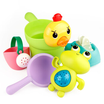 儿童洗澡玩具戏水车男孩女孩小黄鸭洗头杯婴儿宝宝洒水壶套装沙滩软胶