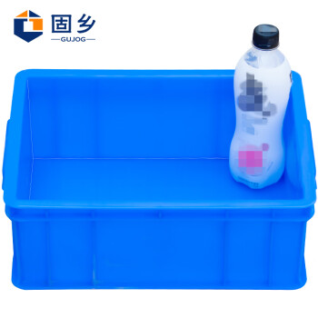 固乡 345*258*125mm周转箱 可印字 零件元件盒 仓库储物养殖物流物料收纳箱 B3蓝色