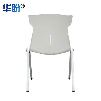 华盼折叠靠背椅工作椅培训椅人体工学职员椅会议椅 橘白无扶手工作椅