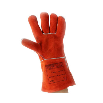 威特仕 10-2101锈橙色斜拇指款电焊手套定做全套手指无缝防火耐磨隔热 L#