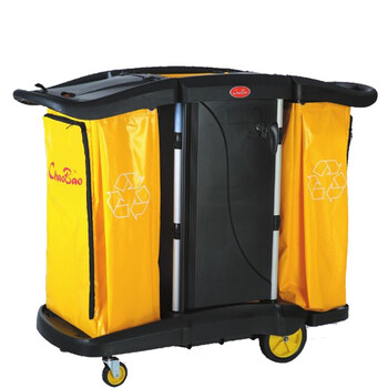 超宝（CHAOBAO）D-011-2B 多用途带盖清洁手推车 手推杂物车保洁车布草车物业商场酒店客房服务车