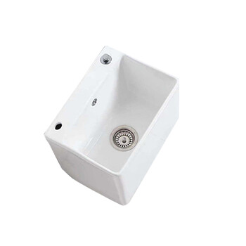 星期十阳台陶瓷洗拖把池拖布池落地式125+一键排水+坐式喷枪龙头 40cm*30cm*40cm定制