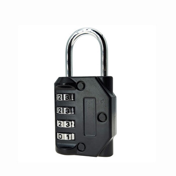 罕码 83005四位密码挂锁全金属户外防水防锈大门锁无需钥匙工具箱行李箱背包密码锁扣锁健身房锁 黑色 1个