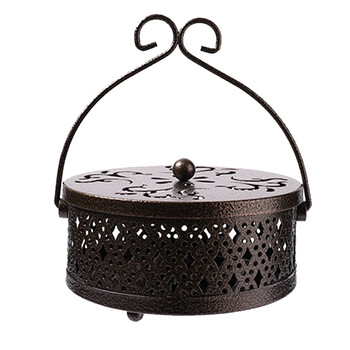 益美得 LD031 金属蚊香托盘便携手提可挂蚊香支架镂空蚊香底座 菱形黑色