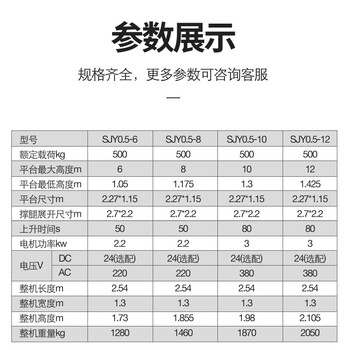 诺苏（LIFTYPE）电动升降高空平台车移动剪叉式电动升降机高空作业维修车载重500公斤升高12米【定制款】