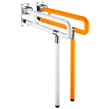 星期十  折叠标准带腿60cm白色（3.0mm厚底板）马桶扶手无障碍残疾人把手防滑不锈钢栏杆定制