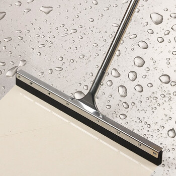 鸣固 地刮水刮刮水器不锈钢直杆黑色胶条1.2mm*55cm 工厂卫生间扫水擦玻璃瓷砖地板地面