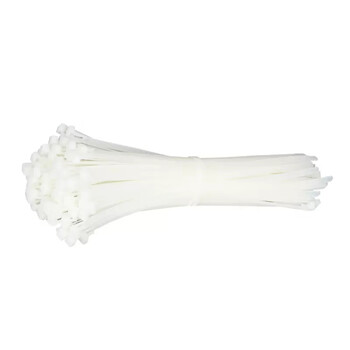 BOWERY自锁式尼龙扎带国标理线束线带多功能电线捆绑扎带扣线带8*400mm白色 100根/包  1包