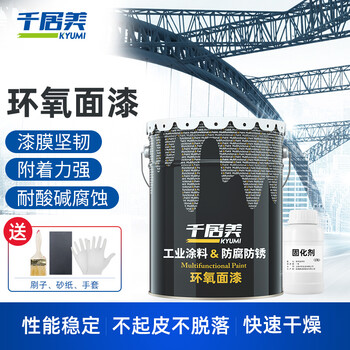 千居美 环氧面漆 防锈漆防腐树脂油漆金属漆耐酸碱管道重耐水游泳池涂料 25KG 艳绿色