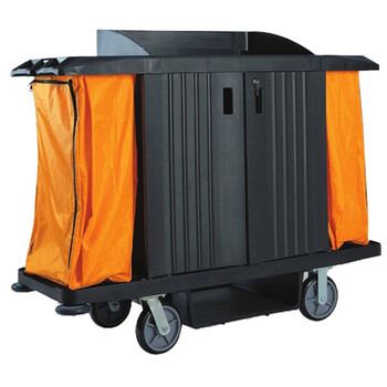 超宝（CHAOBAO）D-205 客房服务车（带门） 布草收集车手推车清洁工作车 医院清洁工作车