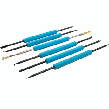 海斯迪克 HKSY-15 焊接辅助工具6件套装 维修助焊工具 PCB拆焊组合 电路板焊接套件 焊接辅助工具6件套