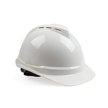 梅思安（MSA）10146611 豪华PE白色安全帽一指键帽衬针织布吸汗带D型下颌带  1顶