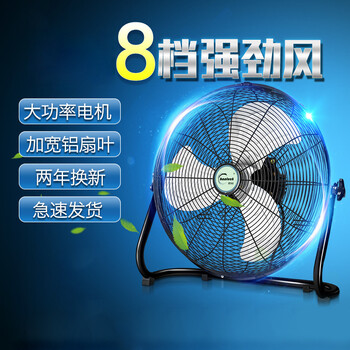 工业风扇 电风扇 台式趴地扇 落地扇 台扇 大功率工厂强力大风量坐地扇 350mm（14寸三档）（银/黑）