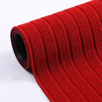 雅的（yade）雅的 入户玄关七条纹地垫吸水除尘蹭土脚垫厨房防油地垫 暗红色 120*180 /张