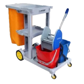 超宝（CHAOBAO）D-11-1C 多用途清洁手推车 灰色 物业多功能清洁服务工具手推车 保洁车