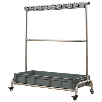 龙代（longdai）拖把架落地式扫把架挂学校整理清洁工具收纳置物架子HCB 8挂10钩（不带盘）