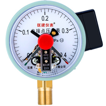 匡建仪表（CONJANT）YXC-100 磁助式电接点压力表精密水压气压表 220V380V通用触头功率30VA 0-0.4mpa 1 1