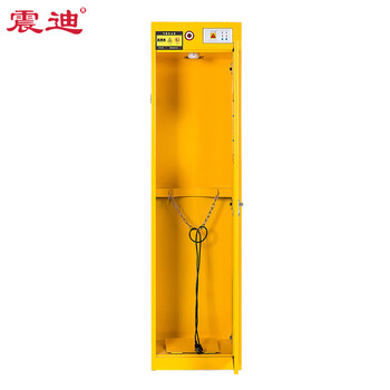 震迪全钢气瓶柜单瓶含报警器黄色智能通风安全柜子KD114