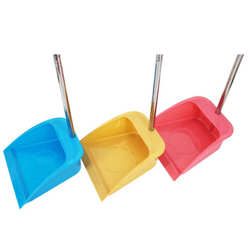 冰禹 BYjj-129 加厚塑料簸箕 防风垃圾铲 金属管清洁畚箕 土黄色（1个）