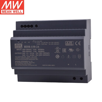 明纬（MEANWELL）开关电源24v HDR-150-24 导轨直流替DR/MDR(150W左右)  6.25A 24V