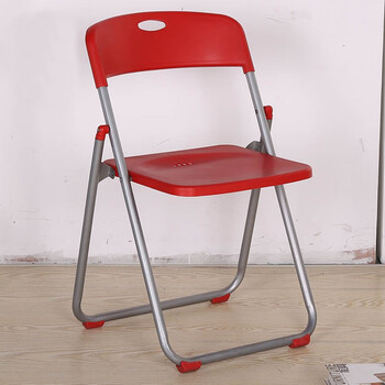 时通工厂车间塑料折叠椅 简约新闻洽谈椅 户外培训学生椅子办公椅黑色