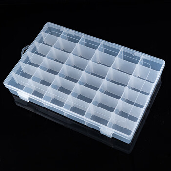 海斯迪克 HK-680 塑料零件盒分格工具分类盒透明螺丝收纳盒子 36格27.6*17.8*4.5cm