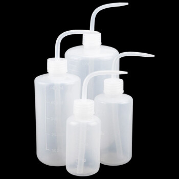 冰禹 BY-2021塑料白色弯头管洗瓶 带刻度LDPE冲洗瓶 加厚洗瓶 500ML 3个/包