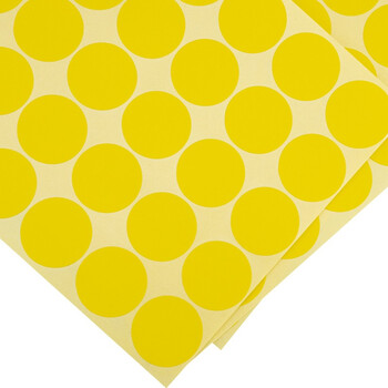 海斯迪克 HKW-259 彩色不干胶圆点标签贴纸 圆形铜版色标分类记号贴纸 25mm黄色（600贴）