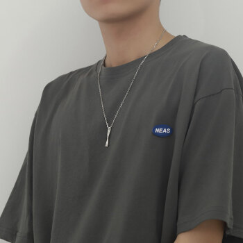 万承雅旗舰官方店银项链男潮小众嘻哈夏季搭配衣服简约时尚轻奢男士