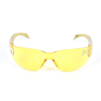 代尔塔101121护目镜 舒适型PC防风沙防冲击防刮擦全贴面弧形黄色增亮安全眼镜 黄色