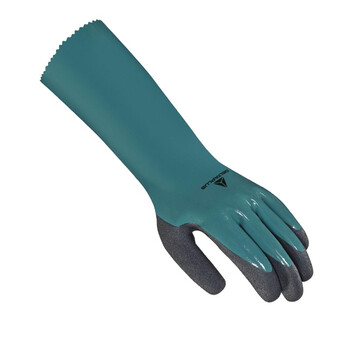 代尔塔（Deltaplus）201835 VV835 超厚双层丁腈防护手套耐磨防化重工业石油防护手套 定做 绿色 10码 5副
