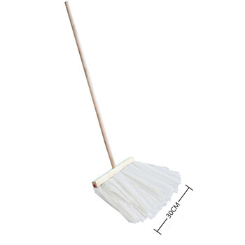 亿丽佳木杆墩布排拖老式尘推平头地板水尘拖宽头水泥地面地拖棉线吸水棉布拖（30cm无纺布）10把一组