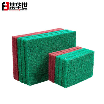 集华世 工业百洁布尼龙片清洁布打磨抛光除锈拉丝布【12*20cm/红色100片】JHS-0347