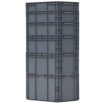 冰禹 BY-1193 EU箱加厚塑料物流箱 欧标汽配周转箱 收纳整理储物箱零件盒  400*300*148灰