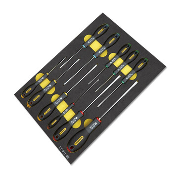 史丹利（STANLEY）LT-011-23 11件套三色柄螺丝批工具托