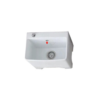 星期十阳台高脚陶瓷拖把池带腿拖布池落地式洗墩布池型号108一键排污带防溢水口46cm*32cm*40cm定制