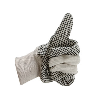 安美尚（ams）加厚帆布手套95G防滑耐磨滴塑手套点珠手套石油工地油田作业手套定做12双