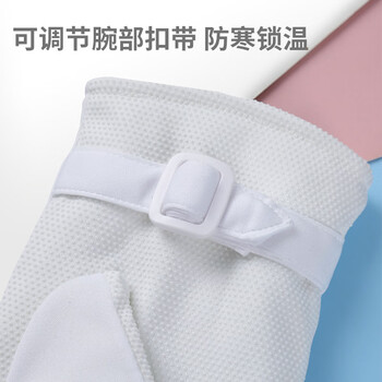 者也（ZYE）执勤阅兵加绒厚手套 三筋点胶防滑棉手套 白色 L码 