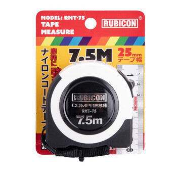 罗宾汉（RUBICON）钢卷尺 7.5m 工业级 RMT-75 公制尼龙涂层卷尺 米尺