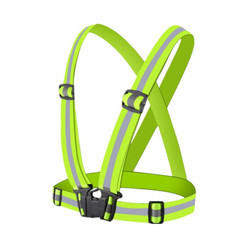 金诗洛 KSL109 反光背带 交通施工安全反光背心马甲 绿色-带弹力