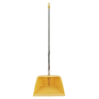 冰禹 BYjj-129 加厚塑料簸箕 防风垃圾铲 金属管清洁畚箕 土黄色（1个）