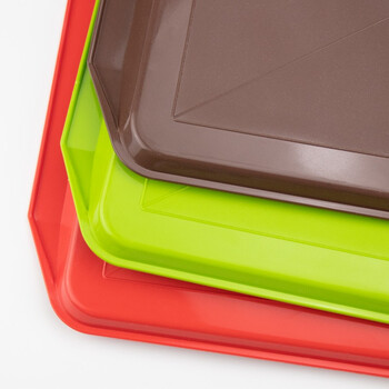 海斯迪克 HK-5174 塑料加厚托盘 酒店PP塑料食堂水果盘 43*30cm咖啡色