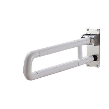 星期十  折叠75cm白色无腿扶手卫生间防滑残疾人浴室安全无障碍坐便器马桶栏杆定制