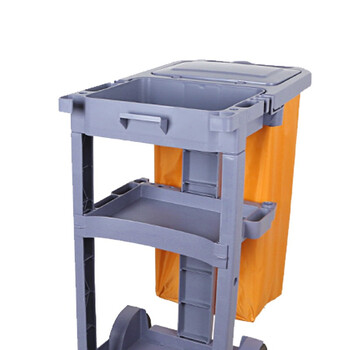 超宝（CHAOBAO）酒店物业清洁手推车保洁工具车布草车多功能 D-11-1清洁车灰色有盖