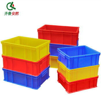 齐鲁安然 加厚塑料周转箱 零件盒元件盒 收纳箱物料盒收纳盒 工具盒整理箱 配件箱【A3黄色 345*258*125mm】