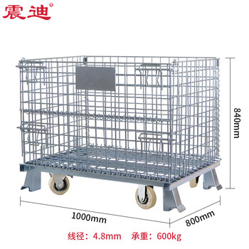 震迪仓储笼工厂可折叠铁丝笼带轮蝴蝶笼承重600kg可定制SD0935