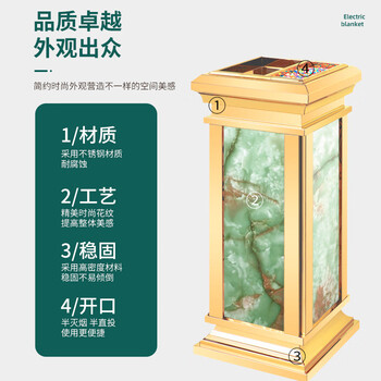 亿丽佳不锈钢烟灰缸酒店大堂垃圾桶立式宾馆带内桶商场电梯口垃圾桶果皮箱灭烟桶（玫瑰金翡翠仿大理石花纹）