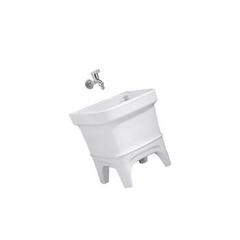 星期十 旗舰款（台控下水）拖把池陶瓷洗地拖盆落地式水槽定制