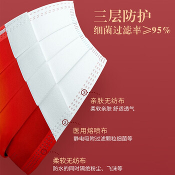 海氏海诺 A166 一次性使用口罩 A型非无菌耳挂式平面形 独立装 1箱 (20只/盒，40盒/箱)