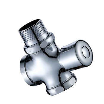 星期十 小四通-1寸DN25 铜手按式蹲便器冲水阀 四通冲洗阀 大便延时冲洗阀 厕所冲洗阀定制